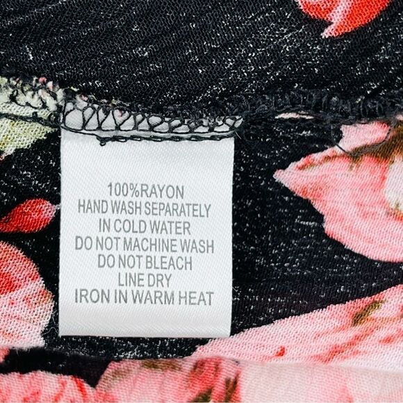 Cotton Candy LA High Low Wrap Dress In Floral Black Women’s Size M - Picture 8 of 8